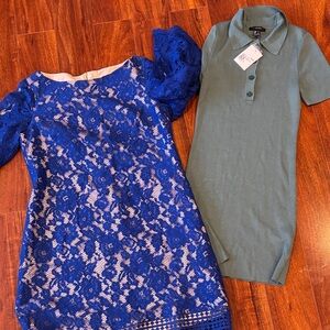 Blue Lace Dress and Green Polo Dress